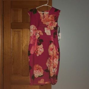 NWT Calvin Klein floral work dress
